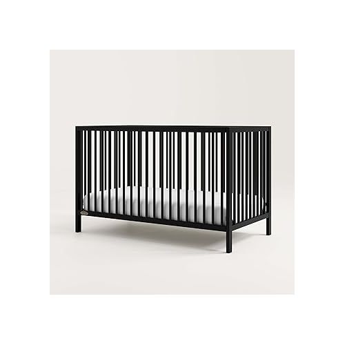 그라코 Graco Teddi 5-in-1 Convertible Crib (Black) - GREENGUARD Gold Certified, Converts to Daybed, Toddler & Twin Bed with Headboard and Footboard, Adjustable Mattress Height