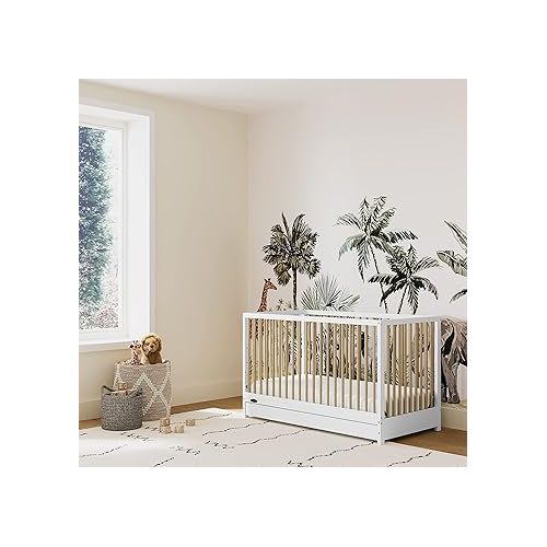 그라코 Graco Teddi Convertible Crib with Drawer-White/Driftwood