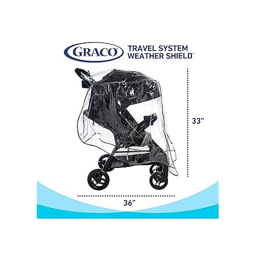 그라코 Graco Universal Infant Travel System Rain Cover, Baby Car Seat Stroller Weather Shield, Waterproof Plastic Carseat Canopy, Winter Snow Dust Umbrella