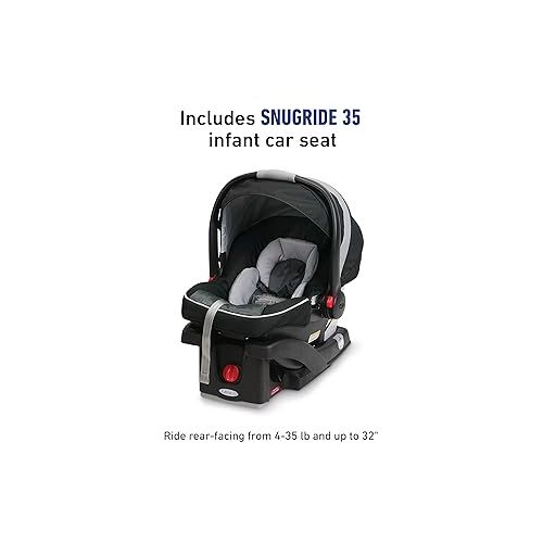 그라코 Graco FastAction Fold Sport Travel System | Includes the FastAction Fold Sport 3-Wheel Stroller and SnugRide 35 Infant Car Seat