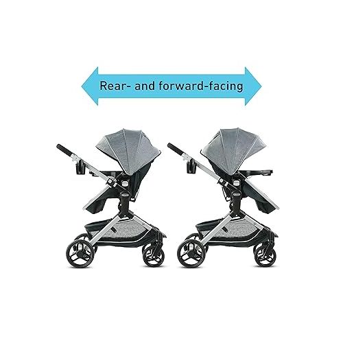 그라코 Graco Modes Nest Travel System with Adjustable Reversible Seat, Pram Mode, Lightweight Aluminum Frame, and SnugRide 35 Lite Elite Infant Car Seat, Sullivan