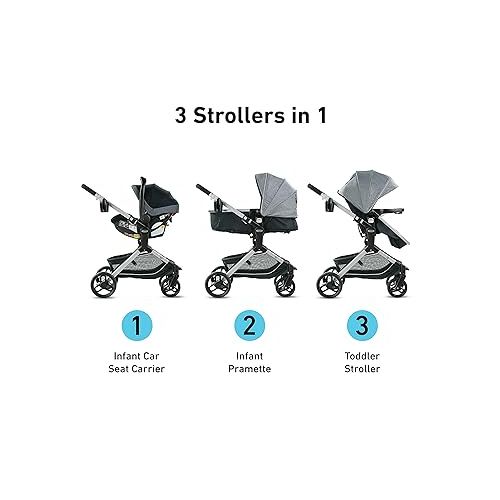 그라코 Graco Modes Nest Travel System with Adjustable Reversible Seat, Pram Mode, Lightweight Aluminum Frame, and SnugRide 35 Lite Elite Infant Car Seat, Sullivan