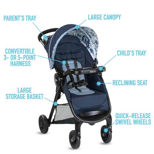 그라코 Graco Fastaction Fold Click Connect Travel System Stroller, Finley, One Size