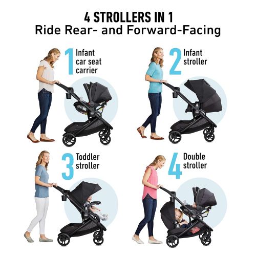 그라코 Graco Modes2Grow Travel System | Includes Modes2Grow Stroller and SnugRide SnugLock 35 Infant Car Seat, Tambi