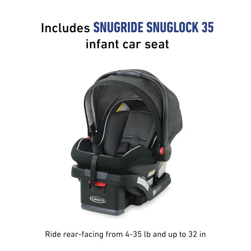 그라코 Graco Modes2Grow Travel System | Includes Modes2Grow Stroller and SnugRide SnugLock 35 Infant Car Seat, Tambi