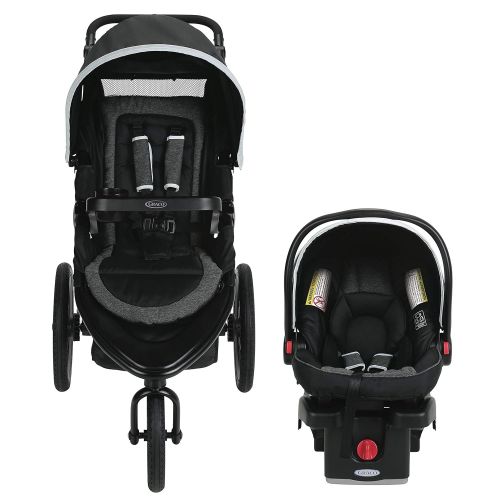 그라코 Graco Roadmaster Jogger Travel System | Includes Roadmaster Jogging Stroller and SnugRide SnugLock 30 Infant Car Seat, Drift