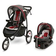Graco FastAction Fold Jogger Travel System | Includes the FastAction Fold Jogging Stroller and SnugRide 35 Infant Car Seat, Chili Red