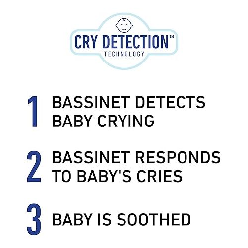 그라코 Graco Sense2Snooze Bassinet with Cry Detection Technology | Baby Bassinet Detects and Responds to Babys Cries to Help Soothe Back to Sleep, Ellison, 19 D x 26 W x 41 H Inch (Pack of 1)