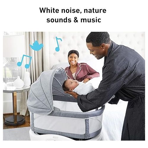 그라코 Graco Sense2Snooze Bassinet with Cry Detection Technology | Baby Bassinet Detects and Responds to Babys Cries to Help Soothe Back to Sleep, Ellison, 19 D x 26 W x 41 H Inch (Pack of 1)