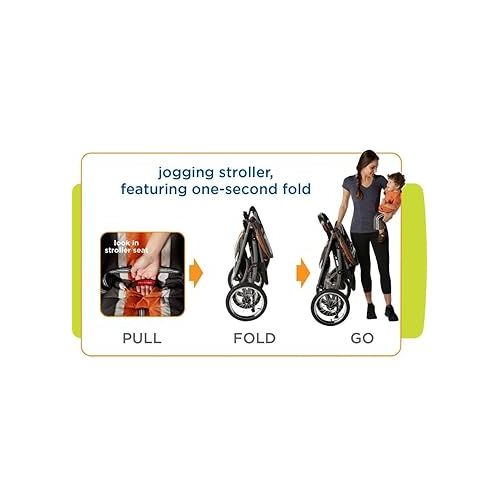 그라코 Graco FastAction Fold Jogger Travel System | Includes the FastAction Fold Jogging Stroller and SnugRide 35 Infant Car Seat