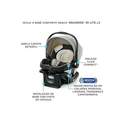 그라코 Graco Modes Element LX Travel System | Includes Baby Stroller with Reversible Seat, Extra Storage, Child Tray, One Hand Fold and SnugRide 35 Lite LX Infant Car Seat, Lynwood