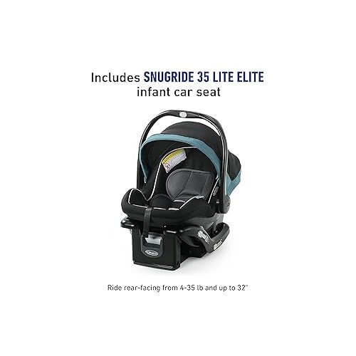 그라코 Graco Modes Nest Travel System, Includes Baby Stroller with Height Adjustable Reversible Seat, Pram Mode, Lightweight Aluminum Frame and SnugRide 35 Lite Elite Infant Car Seat, Bayfield