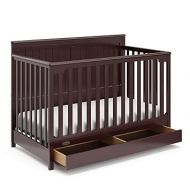Graco Hadley 5-in-1 Convertible Crib with Drawer (Espresso) - Crib with Drawer Combo, Includes Full-Size Nursery Storage Drawer, Converts from Baby Crib to Toddler Bed, Daybed and Full-Size Bed