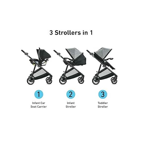 그라코 Graco, Modes Element Travel System Includes Baby Stroller with Reversible Seat Extra Storage Child Tray and SnugRide 35 Lite LX Infant Car Seat, Canter