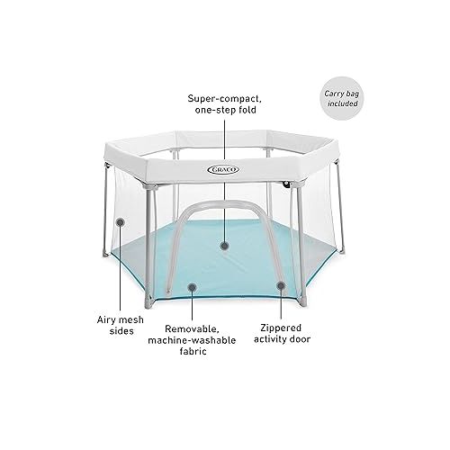 그라코 Graco Pack 'n Play LiteTraveler Playard | Outdoor and Indoor Playspace with Compact, Quick Fold, Breeze,1.0Count