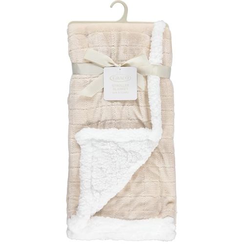 그라코 Graco Ultra-Soft and Luxurious Baby Blanket | 30x40 inch | Double Sided Textured Design on Fleece with Sherpa Backing