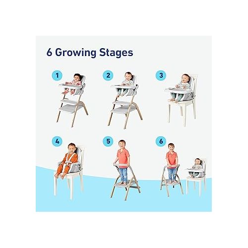 그라코 Graco EveryStep 6 in 1 High Chair, Babies and Toddlers Portable Slim High Chair with 6 Growing Stages from Infant to Toddler Seating, Convenient for Dining Time, Featured Design in Misty