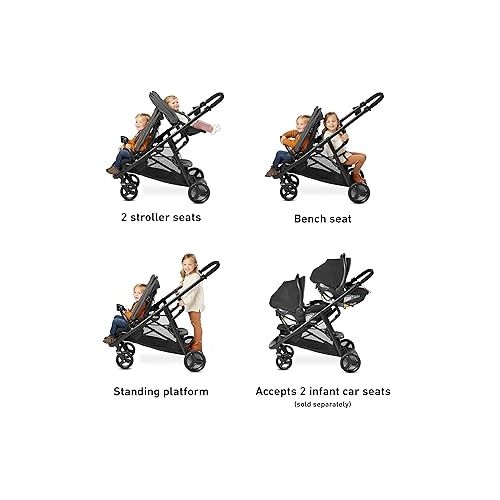 그라코 Graco Ready2Grow 2.0 Double Stroller Features Bench Seat and Standing Platform Options, Rafa