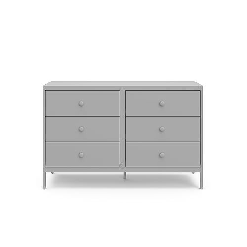 그라코 Graco Theo 6 Drawer Dresser (Pebble Gray) - GREENGUARD Gold Certified, Interlocking Drawer System, Dresser Drawer Organizer for Nursery & Kids Bedroom