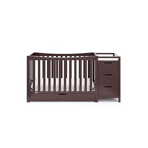 그라코 Graco Remi 4-In-1 Convertible Crib & Changer With Drawer (Espresso) - GREENGUARD Gold Certified, Crib And Changing-Table Combo, Includes Changing Pad, Converts To Toddler Bed, Full-Size Bed