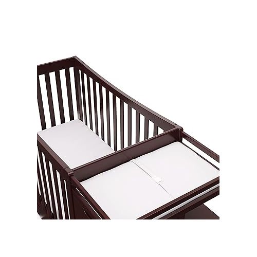 그라코 Graco Remi 4-In-1 Convertible Crib & Changer With Drawer (Espresso) - GREENGUARD Gold Certified, Crib And Changing-Table Combo, Includes Changing Pad, Converts To Toddler Bed, Full-Size Bed