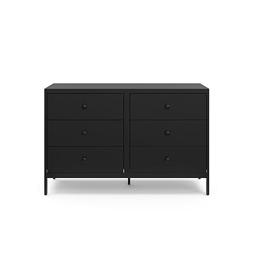 그라코 Graco Theo 6 Drawer Dresser (Black) - GREENGUARD Gold Certified, Interlocking Drawer System, Dresser Drawer Organizer for Nursery & Kids Bedroom