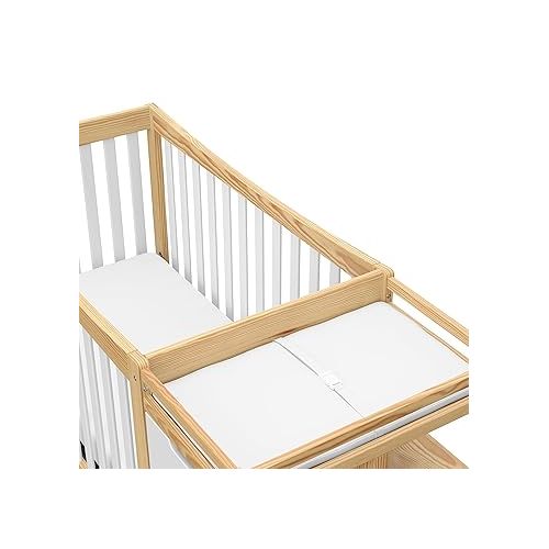 그라코 Graco Remi 4-In-1 Convertible Crib & Changer With Drawer (White & Natural) - GREENGUARD Gold Certified, Crib And Changing-Table Combo, Includes Changing Pad, Converts To Toddler Bed, Full-Size Bed