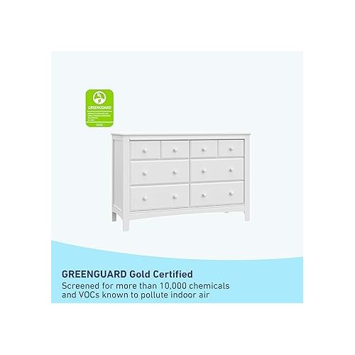 그라코 Graco Benton 6 Drawer Double Dresser (White) - Easy New Assembly Process, Universal Design, Durable Steel Hardware and Euro-Glide Drawers with Safety Stops, Coordinates with Any Nursery