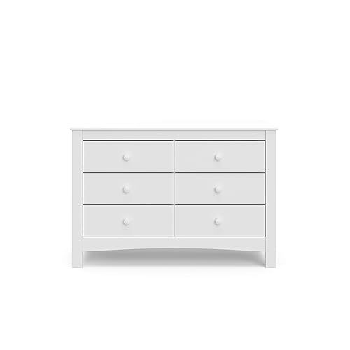 그라코 Graco Noah 6 Drawer Double Dresser (White) - GREENGUARD Gold Certified, 6 Drawer Double Dresser for Kids Bedroom or Nursery, Bedroom Furniture Dresser, Universal Design for Nursery and Kids Bedroom