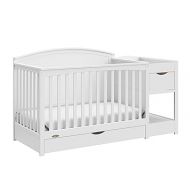 Graco Bellwood 5-in-1 Convertible Crib & Changer with Drawer (White) - GREENGUARD Gold Certified, Full-Size Storage Drawer, Converts to Toddler Bed and Full-Size Bed