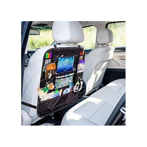 그라코 Graco Deluxe Backseat Car Organizer, Kick Mats Back Seat Protector with Tablet Holder, Cup Holders and Convenient Storage Pockets, Waterproof Nylon