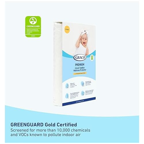 그라코 Graco Premium Crib Mattress & Protector Value Bundle (2-Pack) - Includes GREENGUARD Gold Certified Crib & Toddler Mattress, GREENGUARD Gold Certified Waterproof Mattress Protector, Fits Standard Crib