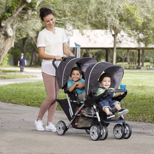 그라코 Graco DuoGlider Double Stroller | Lightweight Double Stroller with Tandem Seating, Glacier