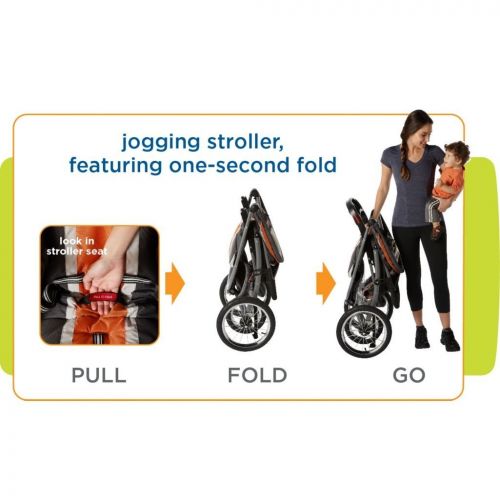 그라코 Graco FastAction Fold Jogger Travel System | Includes the FastAction Fold Jogging Stroller and SnugRide 35 Infant Car Seat, Gotham