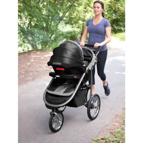 그라코 Graco FastAction Fold Jogger Travel System | Includes the FastAction Fold Jogging Stroller and SnugRide 35 Infant Car Seat, Gotham