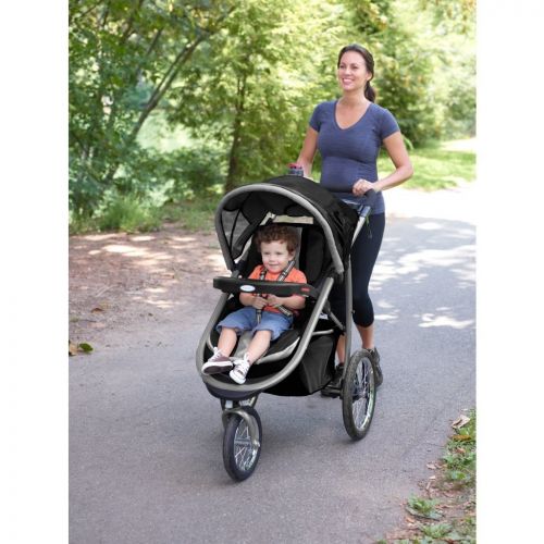 그라코 Graco FastAction Fold Jogger Travel System | Includes the FastAction Fold Jogging Stroller and SnugRide 35 Infant Car Seat, Gotham