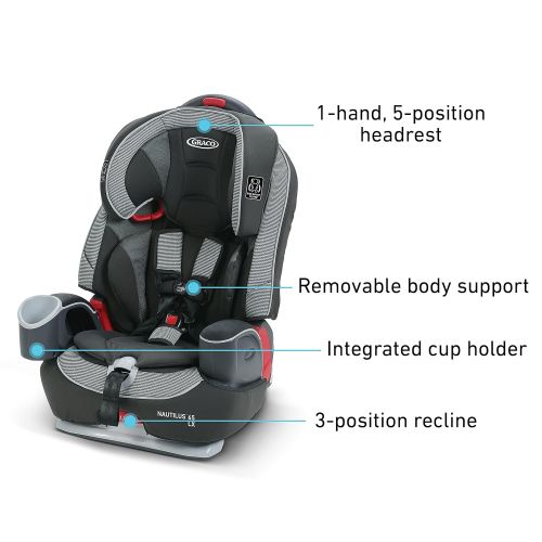 그라코 Graco Nautilus 65 LX 3 in 1 Harness Booster Car Seat, Pierce