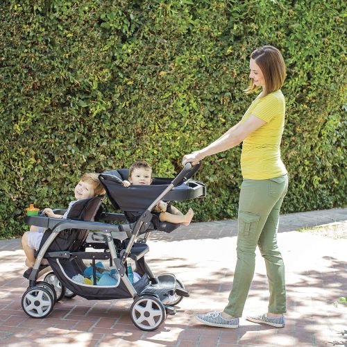 그라코 Graco Ready2Grow LX Stroller | 12 Riding Options | Accepts 2 Graco SnugRide Infant Car Seats, Glacier