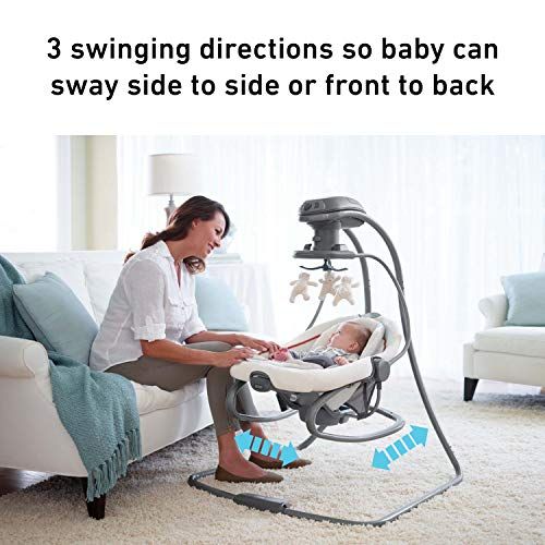 그라코 Graco DuetSoothe Baby Swing and Rocker, Sapphire