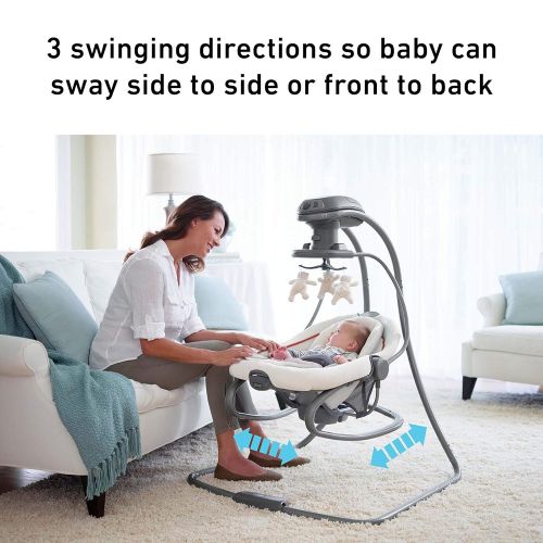 그라코 Graco DuetSoothe Baby Swing and Rocker, Sapphire