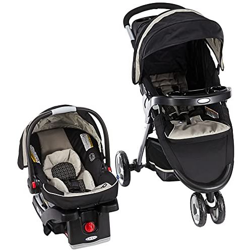 그라코 Graco FastAction Fold Sport Travel System | Includes the FastAction Fold Sport 3-Wheel Stroller and SnugRide 35 Infant Car Seat, Pierce