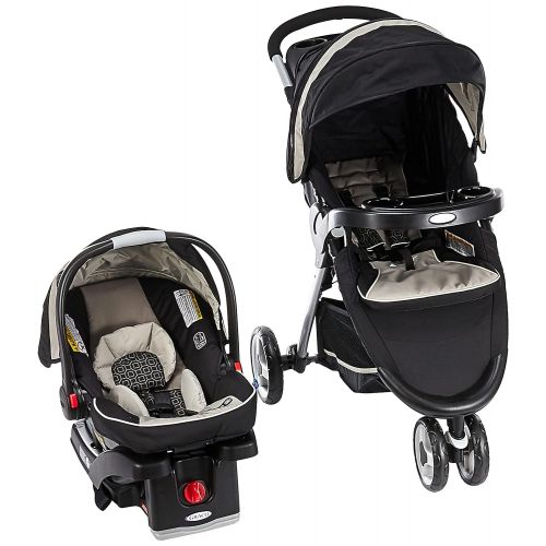 그라코 Graco FastAction Fold Sport Travel System | Includes the FastAction Fold Sport 3-Wheel Stroller and SnugRide 35 Infant Car Seat, Pierce