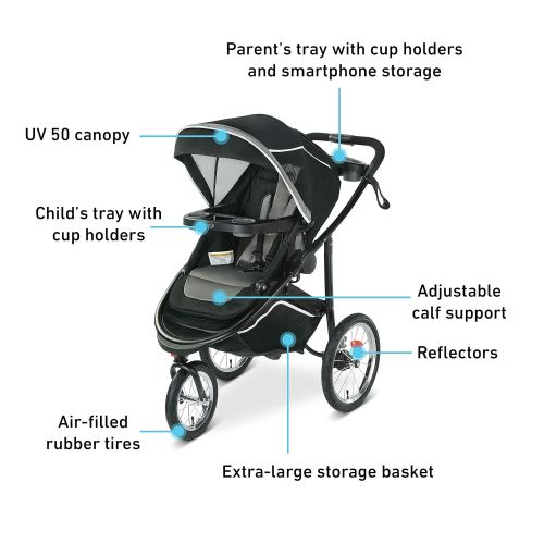 그라코 Graco Modes Jogger 2.0 Travel System | Includes Jogging Stroller and SnugRide SnugLock 35 LX Infant Car Seat, Haven