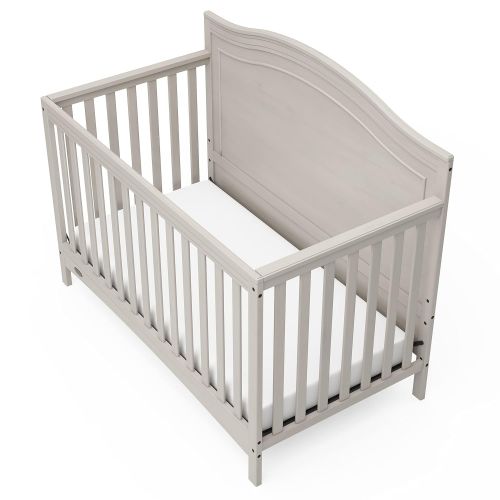 그라코 Graco Paris 4-in-1 Convertible Crib - Elegant Detailed Headboard, Converts to Toddler Day Bed, Full-Size, Non-Toxic Finish, Expert Tested for Safer Sleep, Brushed Fog