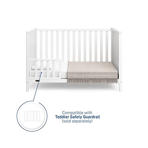 그라코 Graco Melbourne 3-in-1 Convertible Crib - Fits Standard Crib Mattress, Converts to Toddler & Daybed, Non-Toxic Finish, Expert Tested for Safer Sleep, White , 55.28x29.13x34.8 Inch