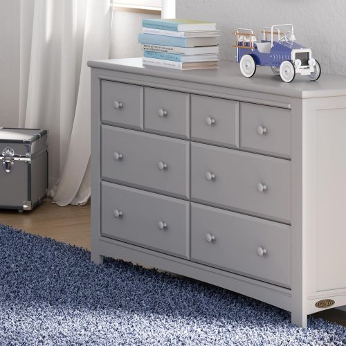 그라코 Graco Benton 6 Drawer Dresser (Pebble Gray) ? Easy New Assembly Process, Universal Design, Durable Steel Hardware and Euro-Glide Drawers with Safety Stops, Coordinates with Any Nur