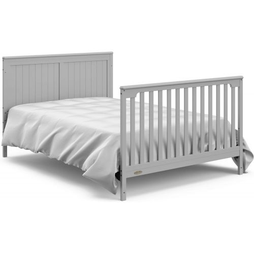 그라코 Graco Hadley 4-in-1 Convertible Crib with Drawer - GREENGUARD Gold Certified, Converts to Daybed, Toddler and Full-Size Bed, Adjustable Mattress Height, Undercrib Storage, Pebble G