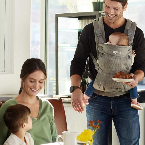 그라코 Graco Cradle Me 4 in 1 Baby Carrier Includes Newborn Mode with No Insert Needed, Mineral Gray