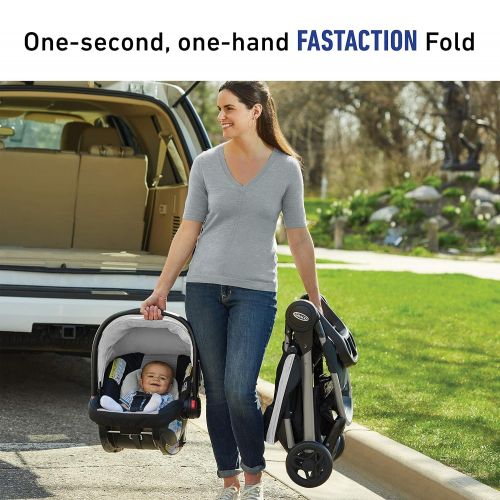 그라코 Graco FastAction SE Travel System Includes Quick Folding Stroller and SnugRide 35 Lite Infant Car Seat, Redmond, Amazon Exclusive
