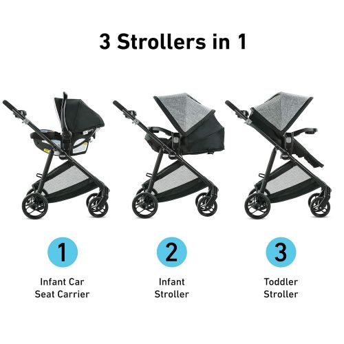 그라코 Graco Modes Element Travel System, Includes Baby Stroller with Reversible Seat, Extra Storage, Child Tray and SnugRide 35 Lite LX Infant Car Seat, Ainsley